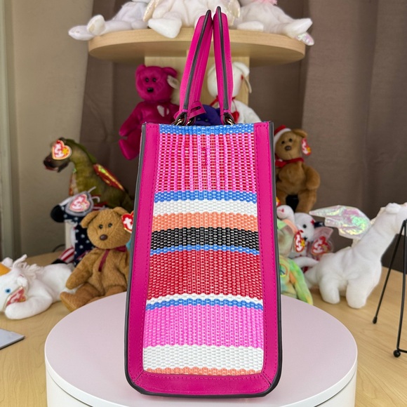 💥NWOT KATE SPADE - Manhattan Striped Woven Straw Small Tote - DE464 - Picture 4 of 17